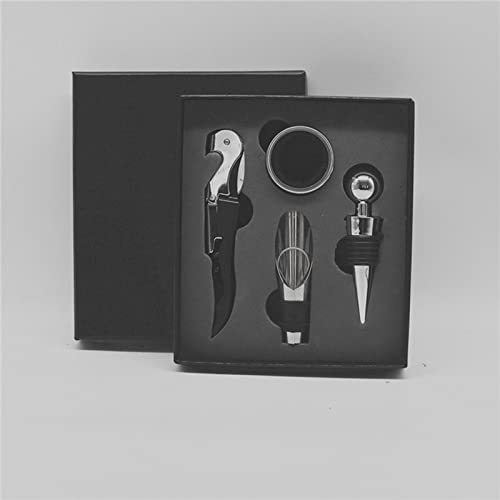 Yctze Wine Opener Set, Stainless Steel Rustproof Corkscrew Kit, Packaging Kit, Ideal for Home, Bar, Restaurant, Gifts (Black) - size: Black