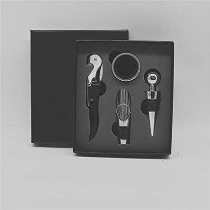Easy to Use Wine Opener Set Light Handle Corkscrew Kit for Home Dining, Stainless Steel Wine Bottle Opener Set for Friends and Family Gatherings (Black) - size: Black