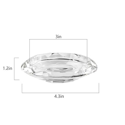 Crystal Pillar Candle Holders Decorations for Home Party Dinner Christmas, Suitable for Large Cylindrical Candles Hand-Cut 4.3'' X 1'' Clear, Pack of 2
