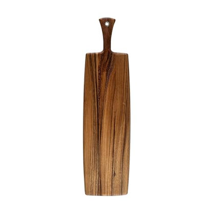 Ironwood Acacia Wood Provencale Paddleboard, XL Rectangular Serving Board | 30" Long With Handle, 24.5" x 8" Serving Surface | Beautiful Acacia Wood Charcuterie Board | XL Centerpiece Board With Handle - size: 30"L x 8"W