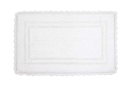 Home Weavers Casual Elegance Reversible Bathmat 100% Cotton Bathroom Rugs Set, Washable Rug, Extra Soft and Absorbent Bath Rug, Kitchen Mat, Bath Mat Set, Non Slip Mat, 24"x40" Rectangle, White - color: White, size: 2' x 3'4" (Rectangular)