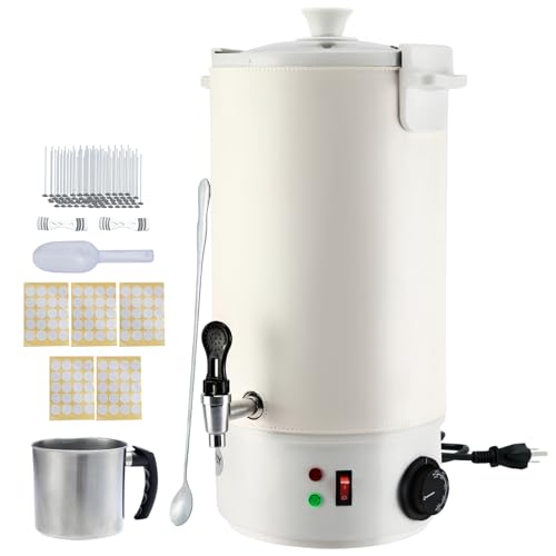 TCFUNDY Candle Making Wax Melter 10L Electric Non-Stick Wax Melting Pot DIY | Candle Making Kit for Adults, Beeswax Soy and Coconut Wax - color: White