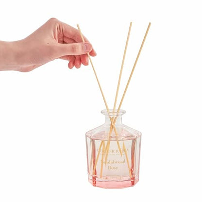 Reed Diffuser - Sandalwood Rose 8.5 Fl.oz Flower Reed Diffuser Set with 8 Sticks, Home Fragrance Reed Diffuser for Home Bedroom Office Bathroom Shelf Decor (Master Collection)