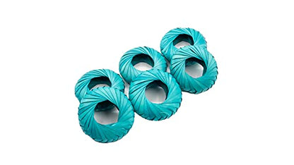 Napkin Rings Rustic Hand Woven Set of Colorful Ring Holder Coastal Tropical Beachy Napping Rings for Thanksgiving Xmas Wedding Everyday Dinning Table Parties (6X, Turquoise) - color: Turquoise