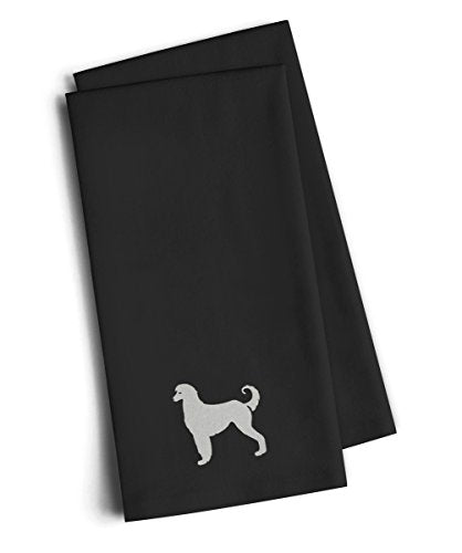 Caroline's Treasures BB3406BKTWE Afghan Hound Black Embroidered Towel Set of 2 Decorative Bathroom Guest Hand Towel for Hand, Face, Tea, Dishcloth, 19 X 25, Black - color: Black, style: Afghan Hound