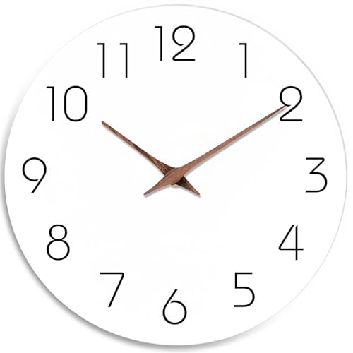 Wall Clock Battery Operated 8" Silent Non-Ticking Simple(White) | Analog Kitchen Home Bathroom Living Room Bedroom Office Mordern Simple - color: A_white, size: 8 Inch