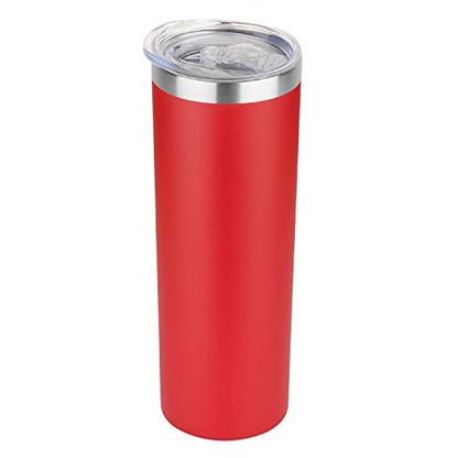HASLE OUTFITTERS 20 oz Skinny Tumbler, Stainless Steel Insulated Slim Tumbler with Lid, Reusable Double Wall Travel Coffee Mug, Durable Powder Coated Travel Water Cup(Red, 1) - color: Red, size: 20 Ounces