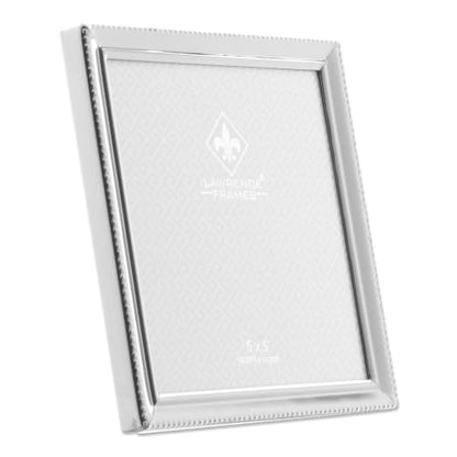 Lawrence Frames 11655 Polished Silver Plate 5x5 Picture Frame - Bead Border Design - color: Silver, size: 5x5