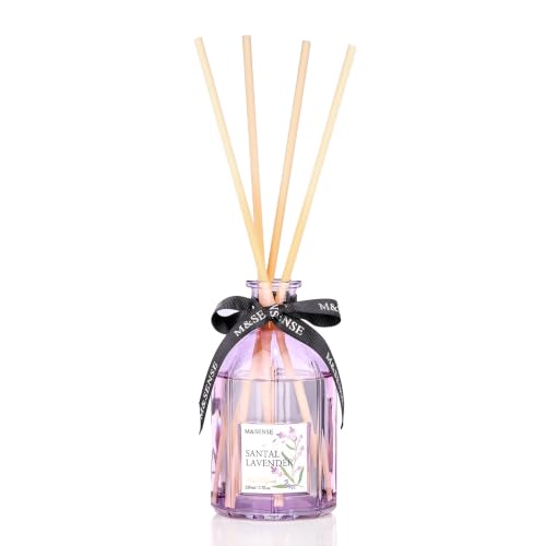 M&SENSE Reed Diffuser, Sandalwood Lavender, 7.7 oz Natural Essential Oil | Non-Toxic Organic, Long-Lasting Fragrance, Ideal for Bedroom, Study, Gifts for Women - color: Sandalwood Lavender, size: 220 ml