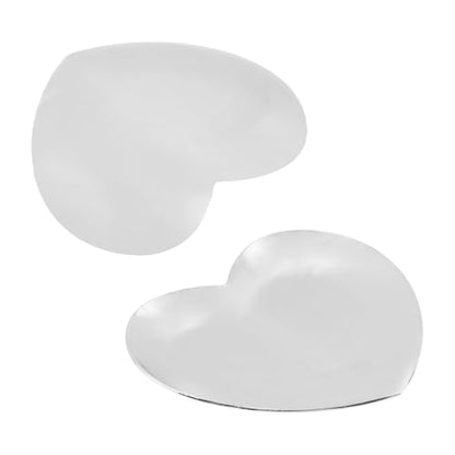 Dnyta 2Pcs Stainless Steel Decorative Tray, Decor Jewelry Dish for Dresser | Decor Makeup Serving Trays for Dresser Cosmetics Keys Watch Wallet Trinket (Small, Heart Shape, Silver) - style: Heart-shaped silver style (2pcs)