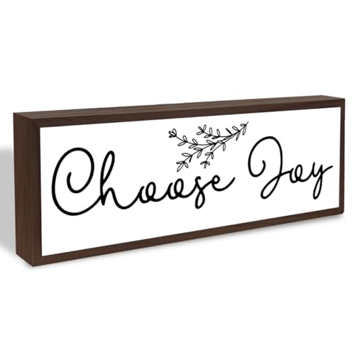 Choose Joy Sign, Happy Decoration for Home Office, Inspirational Wooden Framed Sign, Living Room Decor Tabletop, Rustic Home Bar Club Decors, Farmhouse Wall Decoration - color: Sign 3