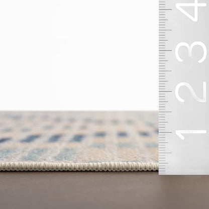 Dash & Albert Orzalla Blue Diamond Washable Rug, 2'x3' | Diamond Cove Machine Washable Rug, 2' X 3', Diamond Pattern - color: Diamond Cove Blue, size: 2' x 3' (Rectangular)