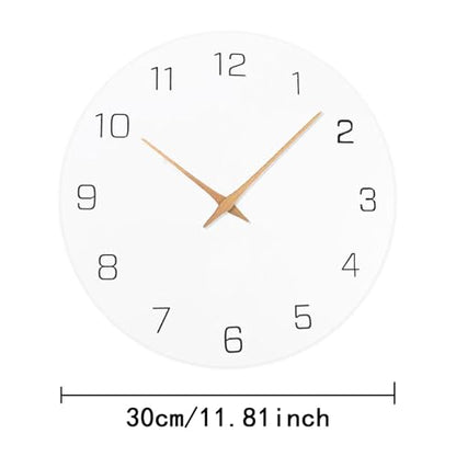 Wall Clock Minimalist Wooden Wall Clock Silent Non Ticking Decorative Hanging Clock Easy Read Dial Wood Suitable for Living Room, Arabic Numerals