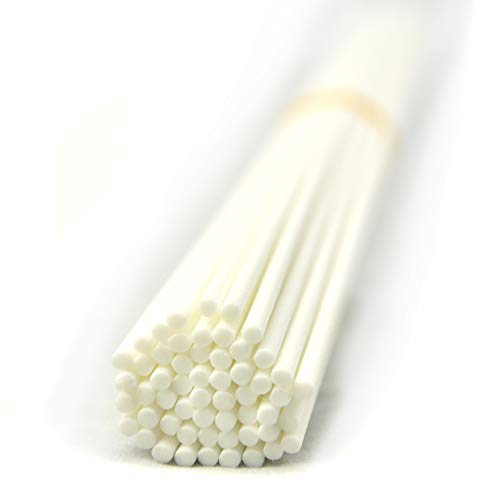 50 Pieces Fiber Reed Diffuser Replacement Refill Sticks for Aroma Fragrance (White, 8" x3mm) - color: White, size: 8"x3mm