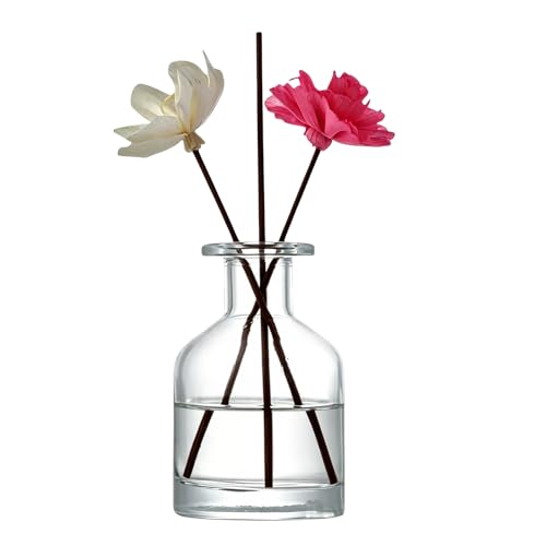 150ml/5oz Clear Glass Reed Diffuser Bottles, Empty Refillable Essential Oil Containers, Modern Minimalist Aromatherapy Jars for Home Fragrance & Decor - color: Clear, size: Medium