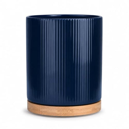 360° Rotating Cooking Utensil Holder, Kitchen Utensil Holder for Countertop | Utensil Crock for Kitchen Counter with Rotatable Wooden Base,Ideal Housewarming Gift & Mothers Day Gift-Blue - color: Blue