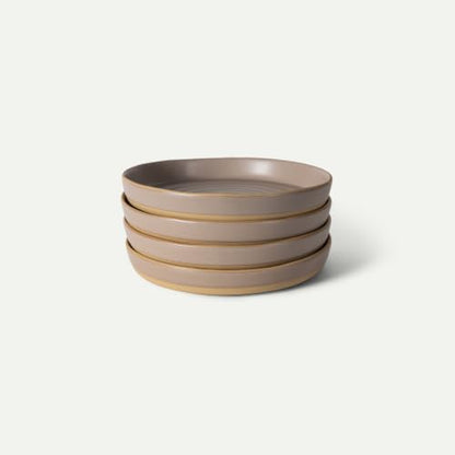 Mora Medium Dishes Set of 4, 35oz Ceramic Pottery Pasta Plate/Wide Bowls - Microwave, Oven and Dishwasher Safe - Dusk - color: Dusk