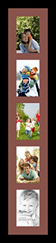 ArtToFrames Collage Photo Frame Single Mat with 5-4x6 Openings and Satin Black Frame. - color: 5 - 4x6 - (2139), size: Brique