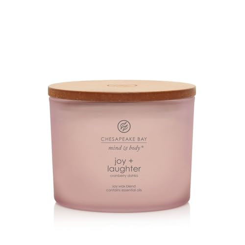 Chesapeake Bay Candle Scented Candle Joy + Laughter (Cranberry Dahlia) Coffee Table Home Décor - color: Joy + Laughter, size: 11oz