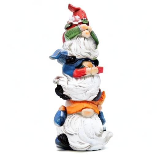 Hodao Spring Gnome Decor Statue, Resin Three Wise Gnomes Figurine with See No Evil Hear No Evil Speak No Evil Design, Cute Tiered Tray Shelf Table Accent, Year Round Gift - style: Three Wise Gnom