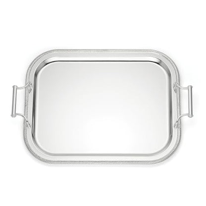 Reed & Barton Silverplate Rectangular Serving Tray, Coffee Table Decor | mirror finish, hand wash only | handles for easy carrying | 13 x 16.25 inch, elegant entertaining | 0.25 inch - style: Rectangle