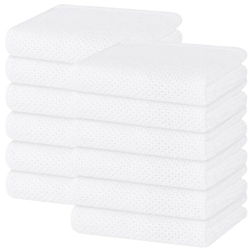 Homaxy 100% Cotton Waffle Weave Kitchen Dish Towels 12-Pack, White | 13 x 28 Inches, Ultra Soft Absorbent Dish Towels, Quick Drying Cleaning Towels - color: White, size: 13 X 28 - 12 Pack