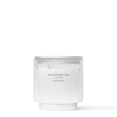 Chesapeake Bay, 11oz Ocean Retreat Scented Candle, Mood Evoking Fragrance, Textured Sea Glass-Inspired Jar, Premium Soy Blend Wax with Essential Oils, Coastal Fragrance for Home Décor or Gifting - color: Ocean Retreat, size: 11oz