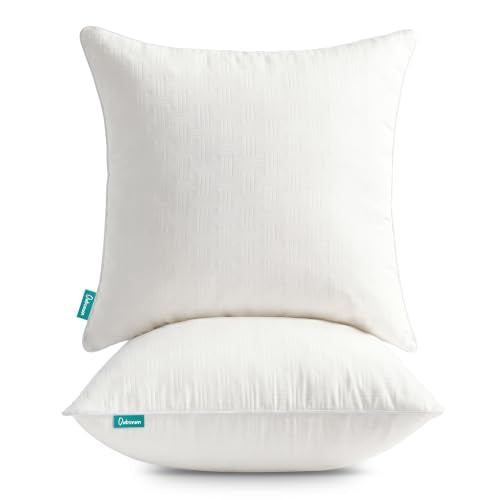 Oubonun Throw Pillow Inserts 26x26 Set of 2 – Full Fluffy Down Alternative Pillow Inserts for Couch, Soft Decorative Square Pillow Forms, Machine Washable for Sofa Bed Living Room, Beige - size: 26×26Inch