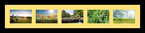 ArtToFrames Collage Photo Frame Single Mat with 5-4x6 Openings with Satin Black Frame and Canary mat. - color: 5 - 4x6 - (2139), size: Canary