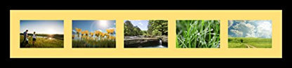 ArtToFrames Collage Photo Frame Single Mat with 5-4x6 Openings with Satin Black Frame and Canary mat. - color: 5 - 4x6 - (2139), size: Canary