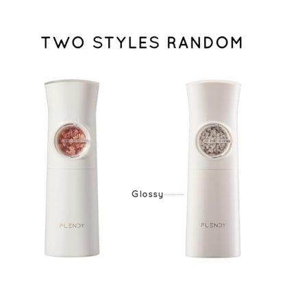 Flendy Gravity Electric Salt and Pepper Grinder Set with Charging Base | USB-C Charging Base, Gravity-Activated, Automatic, Rechargeable, Dust Cover, Large Capacity, Slim, Kitchen Housewarming Gift - color: Cream