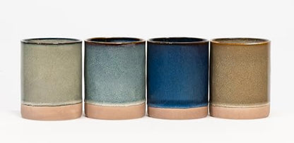 House Beautiful Versatile Modern Stoneware Mug Set – 17 oz, Set of 4 (Crafted Essence) - color: Crafted Essence