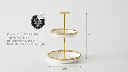 Pampa Bay Mini 2 Tier Stand, Golden Salerno, Kitchen, Gift - color: Golden Salerno
