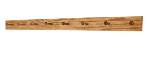 Solid Oak Shaker Peg Rack Made in The USA - Golden Oak Stain Stain 47 x 3.5 Inches with 8 Pegs - color: Golden Oak, size: 47" x 3.5" with 8 pegs