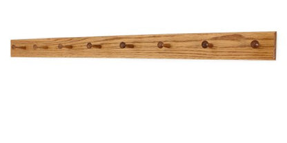 Solid Oak Shaker Peg Rack Made in The USA - Golden Oak Stain Stain 47 x 3.5 Inches with 8 Pegs - color: Golden Oak, size: 47" x 3.5" with 8 pegs