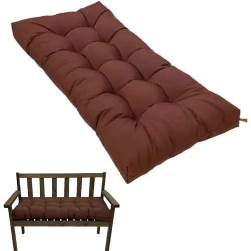 Waterproof Bench Cushions for Outdoor/Indoor Furniture,Tufted Patio Bench Seat Cushion, Swing Seat Cushion,Garden Loveseat Cushions,Waterproof Cushions for Lounger Garden (Dark Coffee, 47.2x19.7in) - color: Dark Coffee, size: 47.2x19.7in