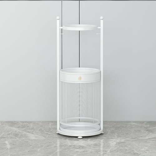 Commercial Metal Umbrella Stand Holder Indoor Large-Capacity Umbrella Stand Racks with Removable Drip Tray Entrance Umbrellas Organizer Freestanding Umbrella Basket for Home Office Entryway.(White) - color: White