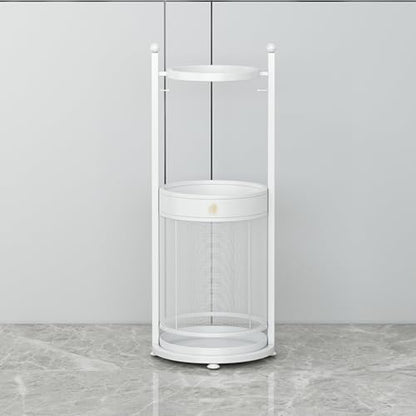 Commercial Metal Umbrella Stand Holder Indoor Large-Capacity Umbrella Stand Racks with Removable Drip Tray Entrance Umbrellas Organizer Freestanding Umbrella Basket for Home Office Entryway.(White) - color: White