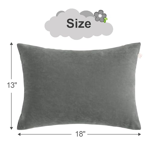 BEDSUM Toddler Pillows 13x18 Microfiber: Travel Inserts, 2 Pack, Dark Grey | Soft brushed microfiber, 13x18 size, 2 pillow inserts, machine washable, lightweight for daycare, travel, and home use - color: Dark Grey, size: 13x18 inches