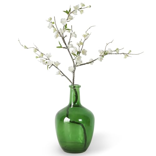 Bfttlity Green Glass Vase for Centerpieces Table Home Room Decor, S | 10" Tall Clear Vase for Branches, Floor Flowers Green Vase - size: Small-Green
