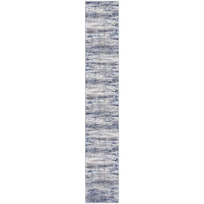 KOZYFLY Modern Abstract Washable Rug Runner 2.6x12 Hallway Rug Runner Non-Slip Soft Kitchen Runner Rugs, Grey-Blue Striped Carpet for Entryway Bathroom Laundry Room Foyer - color: Blue-grey, size: 2'8" x 12' (Runner)
