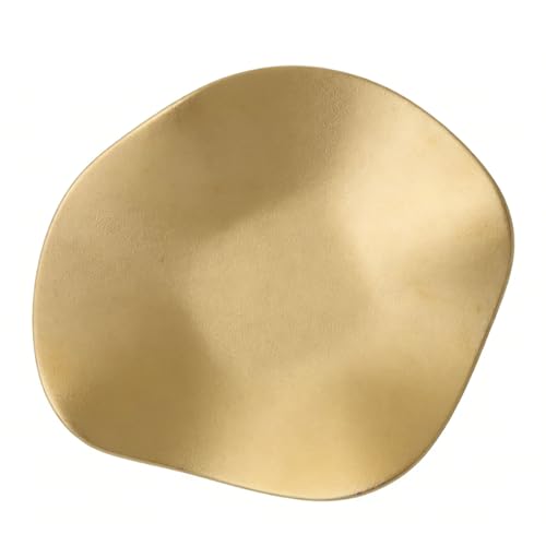 Brrnoo Elegant Frosted Ceramic Dish – Minimalist Gold-Trimmed Jewelry Tray for Rings & Trinkets, 6.7" Irregular Shape Desktop Decor - size: Gold