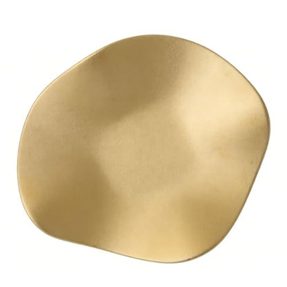 Brrnoo Elegant Frosted Ceramic Dish – Minimalist Gold-Trimmed Jewelry Tray for Rings & Trinkets, 6.7" Irregular Shape Desktop Decor - size: Gold