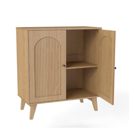 Sideboard Buffet Cabinet with Storage,Accent Cabinet,Coffee Bar Cabinet | JZXSHD Farmhouse Storage Sabinet with Adjustable Shelf & Solid Wood Legs for Living Room, Kitchen, Entryway, Natural - color: Natural