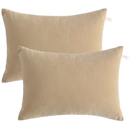 BEDSUM Toddler Pillows 13x18 Microfiber: Travel Inserts, 2 Pack, Taupe | Soft brushed microfiber, 13x18 size, 2 pillow inserts, machine washable, lightweight for daycare, travel, and home use - color: Taupe, size: 13x18 inches