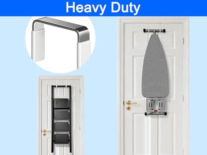 Single Over Door Steel Hooks 8 Pack Fit 1-3/8" Door 5.5" White | Plastic Coated Rubber Feel Towel Rack Robe Coat Shoe Wreath Hanger No Damage No Scratch for Bathroom Heavy Duty Thin Top