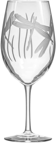 Rolf Glass Dragonfly All Purpose Wine Glass 18 ounce - Stemmed Wine Glasses Set of 2 – Lead-Free Glass- Etched Large Wine Glasses - Made in the USA - A Classic - color: All Purpose 2 Set