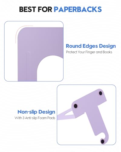 Honagu Bookends, Metal Book Ends, Bookends for Shelves, Book Holder Stopper for Heavy Books/CDs/DVDs ((1 Pair/2 Pieces, Light Purple) - color: Light Purple