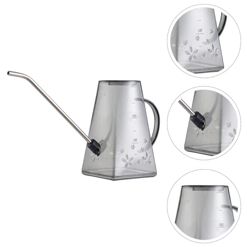 Beavorty Long Spout Watering Can 1.4l Grey for Indoor Outdoor Plants Succulents Garden with Precise Watering Bottle Design