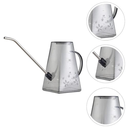 Beavorty Long Spout Watering Can 1.4l Grey for Indoor Outdoor Plants Succulents Garden with Precise Watering Bottle Design